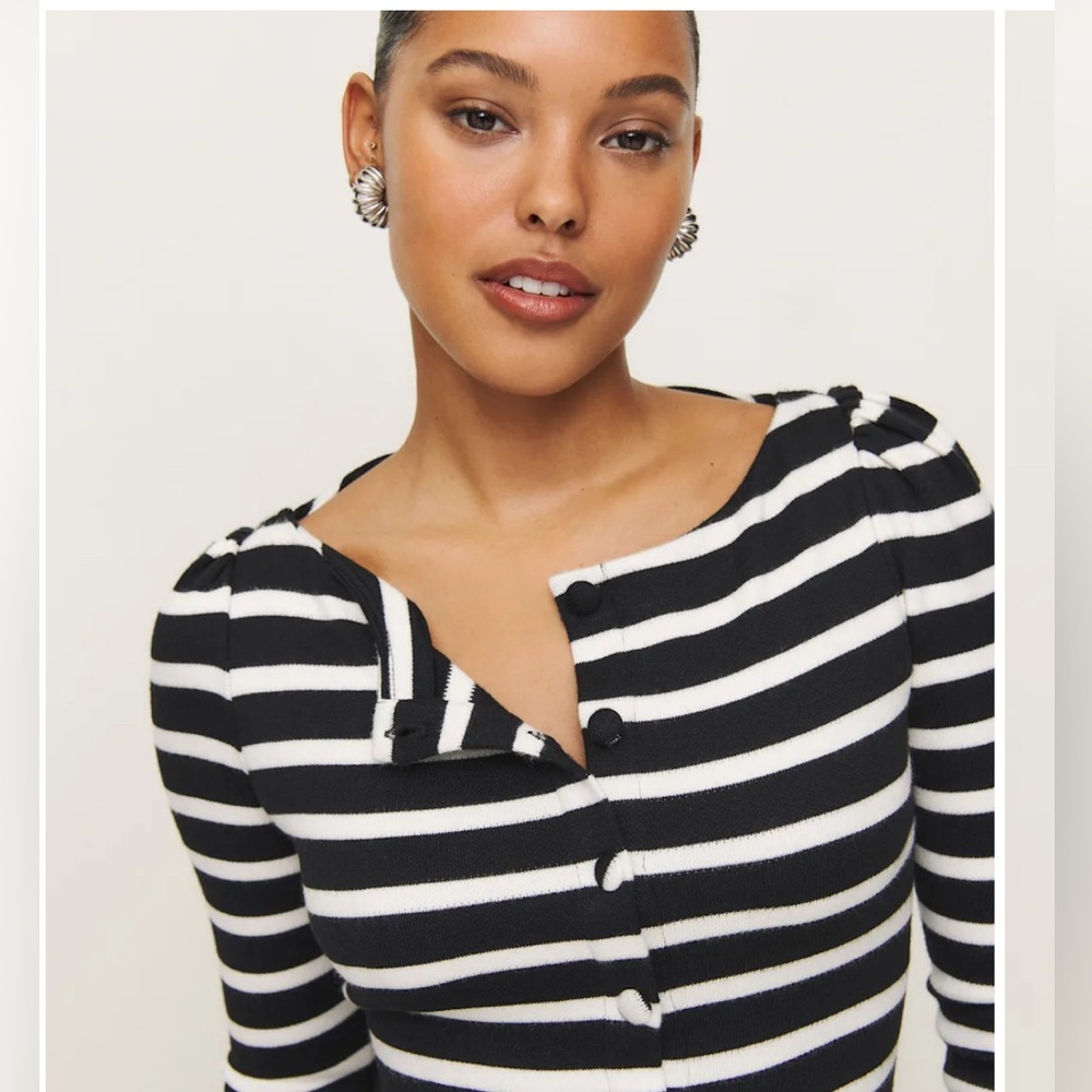 Reformation Lennox Knit Top Ivory - Size S